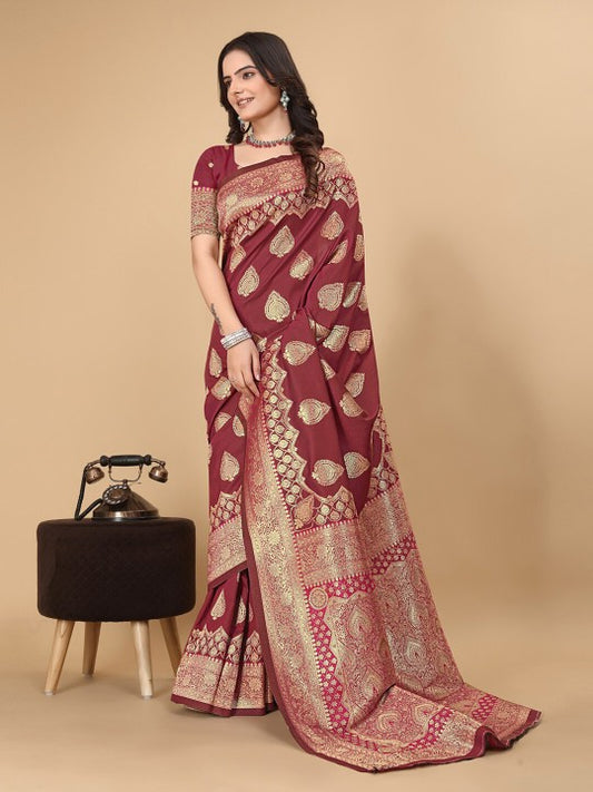 Woven Design Zari Pure Silk Banarasi Saree