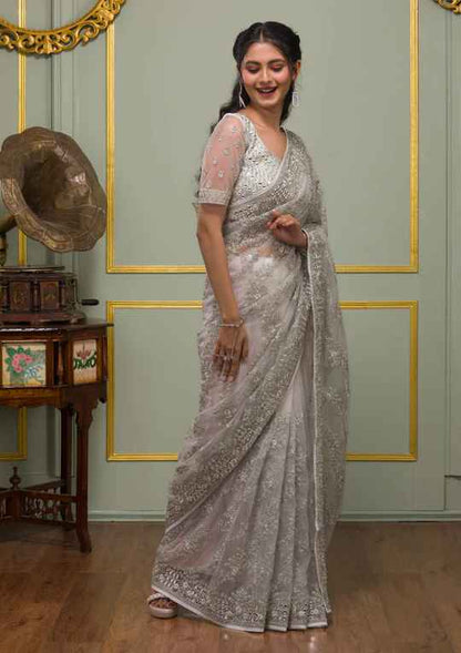 Koskii Stonework Net Saree