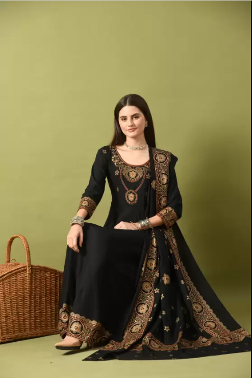 Women Viscose Rayon Kurta Dupatta Set