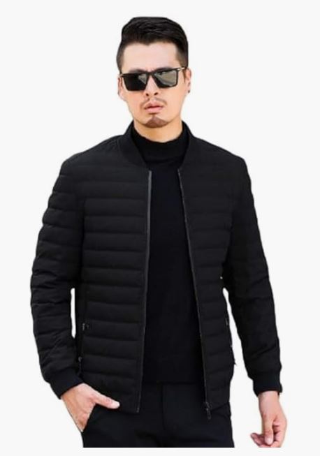 YOONIKK Mens Polyester Blend Standard Length Bomber Jacket|Winter Jacket