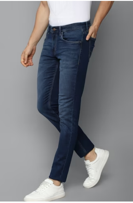 Navy Dark Slim Fit Jeans For Men's