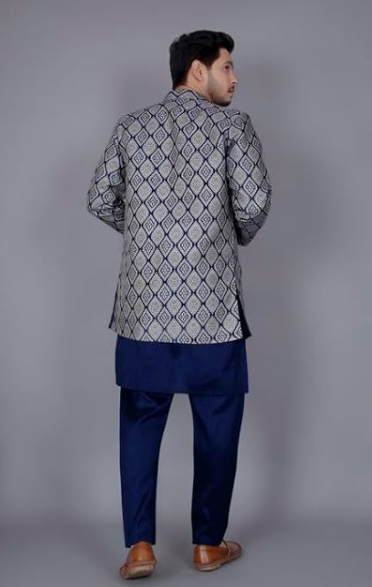 Amzira Mens Ethnic Wear Kurta Pajama & Ethnic Jacket Set