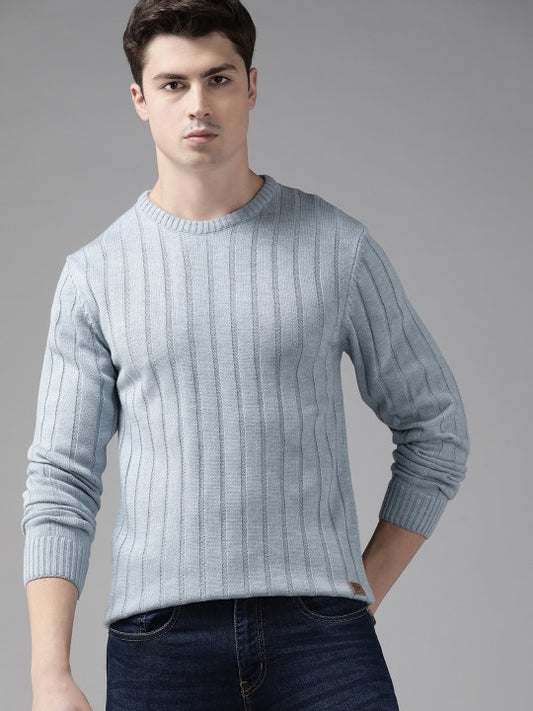 Men Self-Striped Pullover