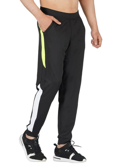 Men Regular Fit Black Solid Rapid Dry Track Pants