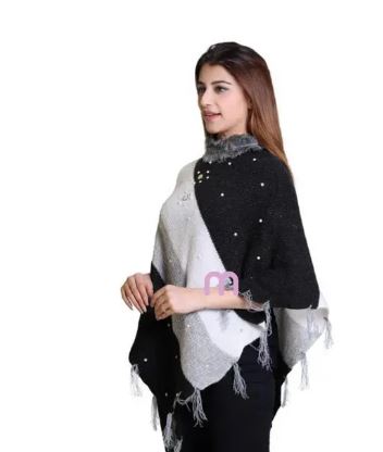 Women Winter Ponchu | Designer Ponchu For Women During Winter (Black)