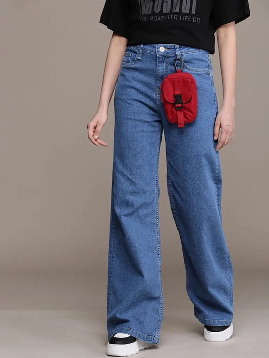 The Life Co Women. Wide Leg Fit Stretchable Jeans