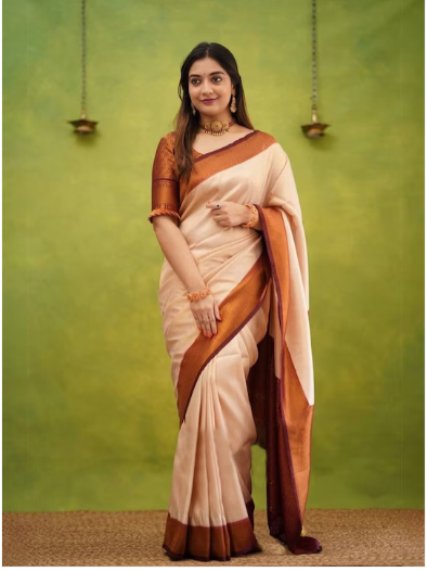 Anjaneya Sarees Woven Design Zari Banarasi Saree