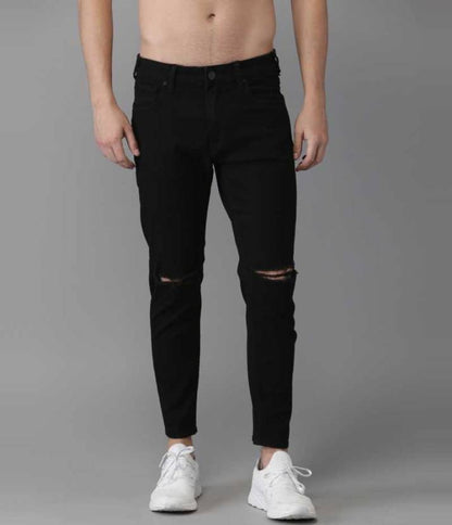 Men Jogger Fit Mid Rise Black Jeans