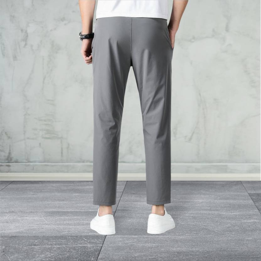 Men Solid Grey Track Pants