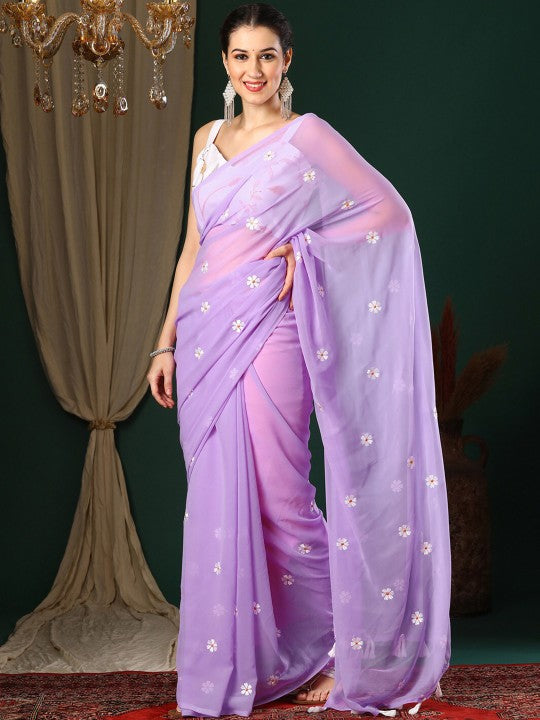 Floral Pure Georgette Saree