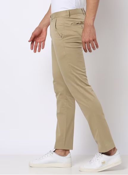 Flat-Front Tapered Fit Trousers