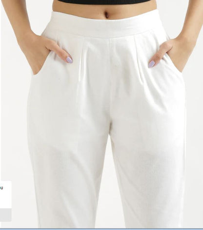 SAADAA White Cotton Pant