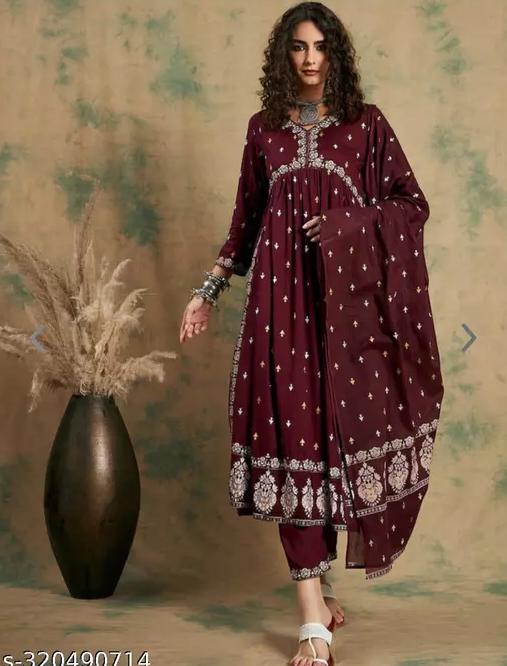 WOMEN ALIA CUT KURTA WITH PANT AND DUPATTA