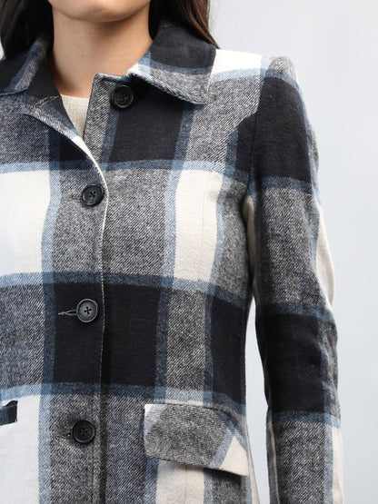 Checked Woolen Winter Overcoat