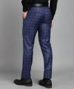 Men Slim Fit Blue Cotton Blend Trousers