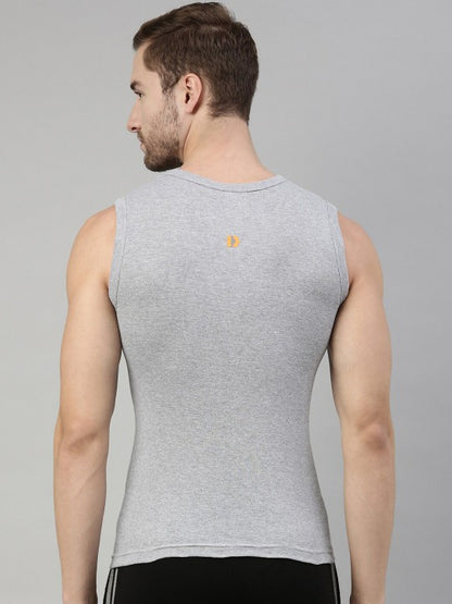 Men Grey Solid Innerwear Vests DSO-BOLD GYM VEST