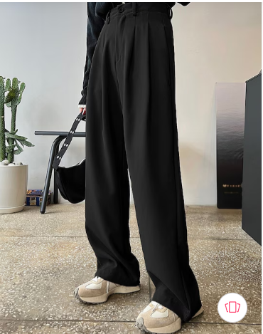 Women Loose Fit High-Rise Parallel Trousers