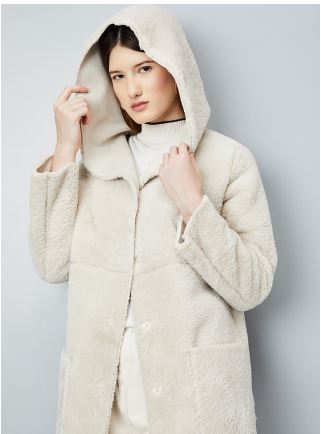 Women Reversible Faux Fur Hooded Coat