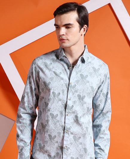 Shop Men Printed Shirt New_0821-OVRSH103-01-S Online