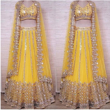 Remarkable Yellow Color Designer party wear lehenga Online