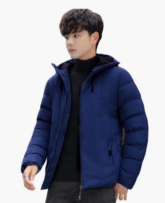 YOONIKK Men's Standard Length Polyester Winter Hoodie Bomber Jacket