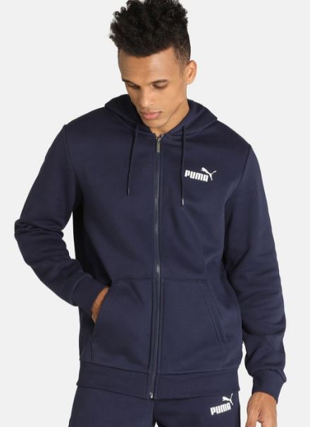 Men Small Logo Full-Zip Hoodie