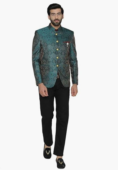 WINTAGE Men's Regular Fit Bandhgala Blazer