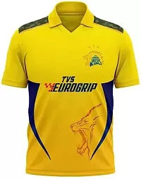 CSK Jersey MS Dhoni 7 Chennai Cricket Team Half Sleeve Jersey 2023/2024_Boys Men &