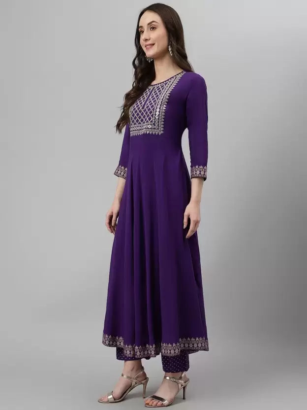 Bandhani Print Anarkali Kurta with Pants & Dupatta