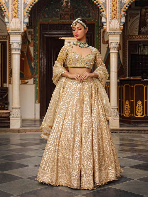 Neha Khullar Banarasi Chanderi Lehenga