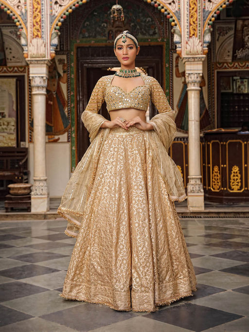 Neha Khullar Banarasi Chanderi Lehenga