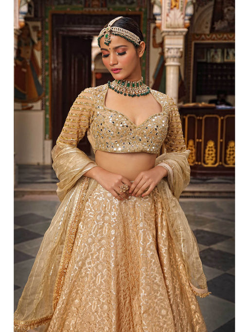 Neha Khullar Banarasi Chanderi Lehenga