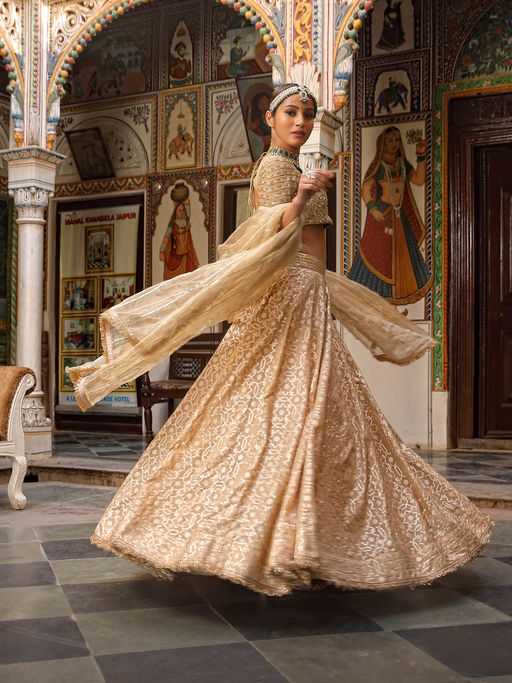 Neha Khullar Banarasi Chanderi Lehenga