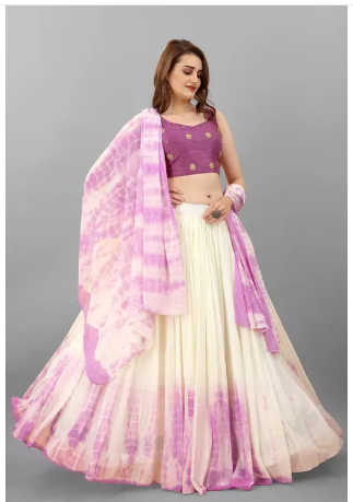 Women's Georgette Semi-stitched Lehenga Choli