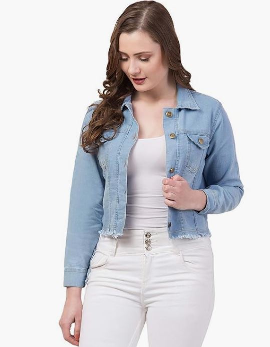 FUNDAY FASHION Women's Denim Blend Standard Length Jacket