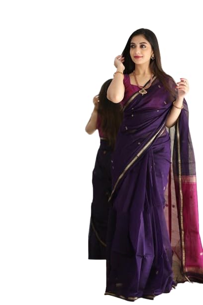 Women's Kanjivaram Pure Zari Woven Soft Silk Saree