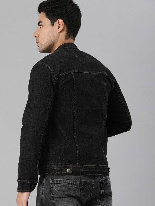 Men Black Denim Jacket