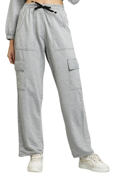 Women Solid Grey Track Pants