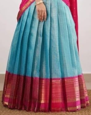 Women's Kanjiveram Silk pure Zari lehanga with blouse along with Duppta