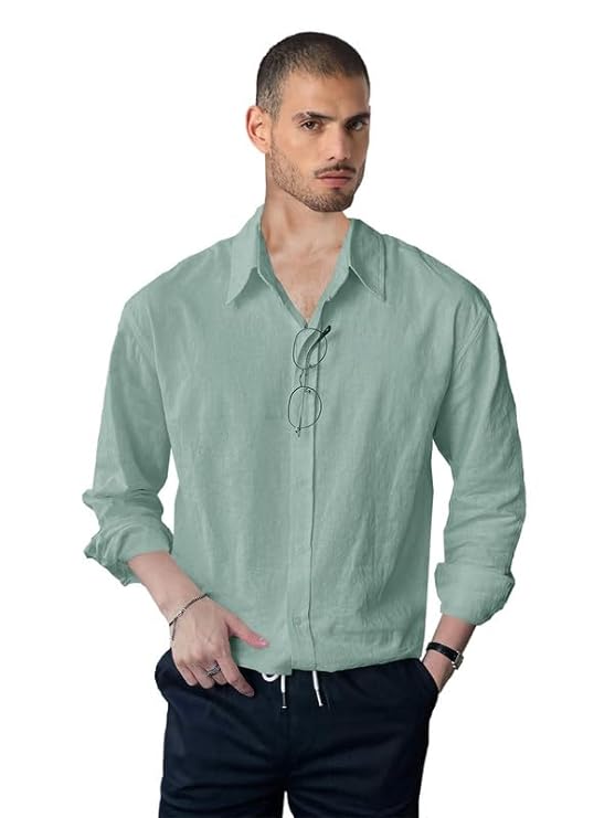 Men's Solid Slim Fit Cotton Casual Shirt