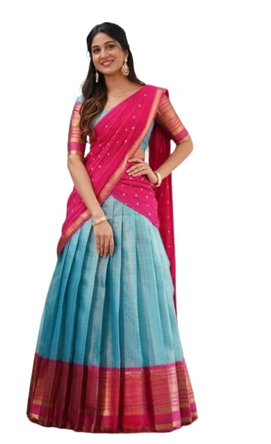 Women's Kanjiveram Silk pure Zari lehanga with blouse along with Duppta