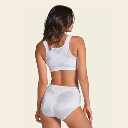 Dimore Women's Full Coverage Front Closure Posture Corrector Wire Free Back Support Posture Bra