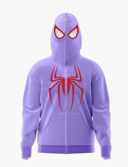 Koverify Spiderman Cotton Full Zipped Trendy and Comfortable Hooded Zipper