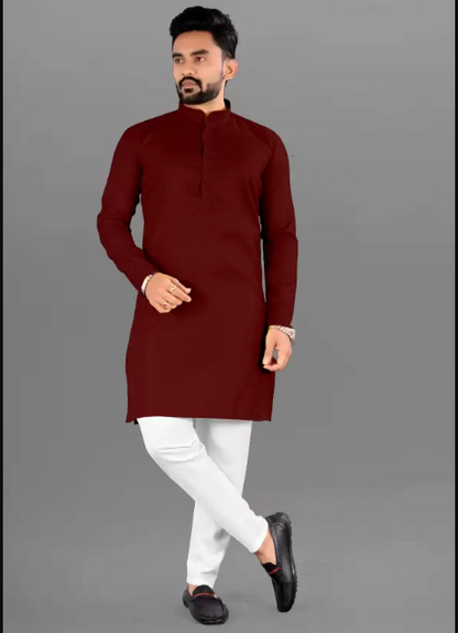 FRELURO  Men Cotton Blend Kurta Pyjama Set