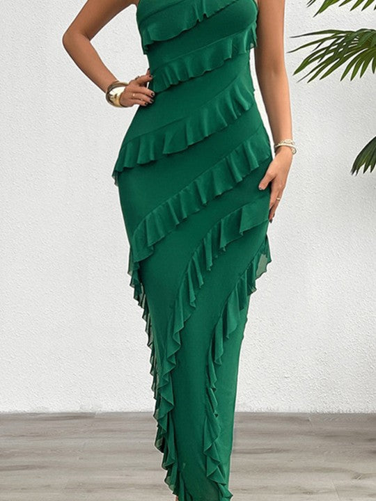 Off-Shoulder Ruffled Maxi Dress