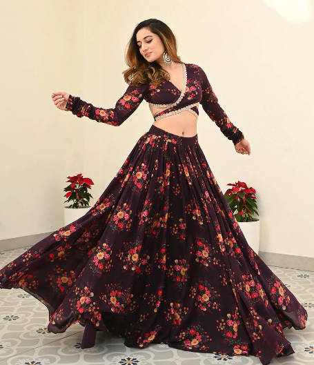 BURNT RUSSET LEHENGA SET