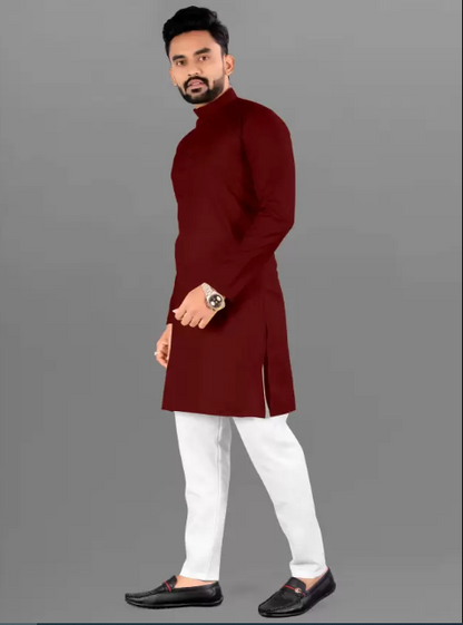 FRELURO  Men Cotton Blend Kurta Pyjama Set