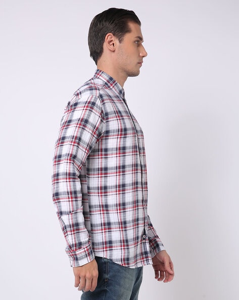 Men Checked Slim Fit Shirt