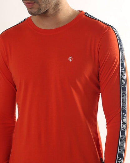 Regular Fit Crew-Neck T-Shirt with Contrast Taping