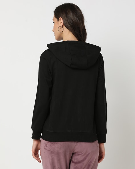 Zip-Front Hoodie with Split Kangaroo Pockets